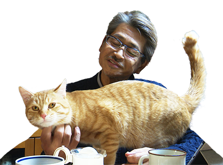 山本正光さんと猫